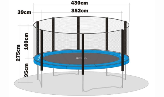 Trampolin Sicherheitsnetz MegaAir 430 ohne Stangen