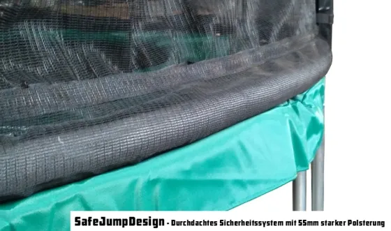 Trampolin MegaAir 370, Sicherheitsnetz, Leiter und Abdeckplane