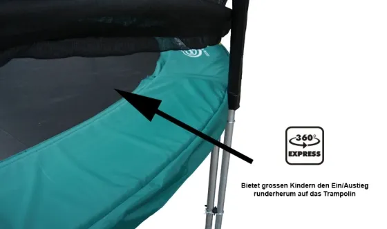 Gartentrampolin Set MegaAir 370 mit Sicherheitsnetz und Leiter