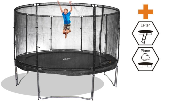 Trampolin MegaAir 490, Sicherheitsnetz, Leiter und - Trampoline von Jumpmax - günstige Riesentrampoline, Zubehör und Ersatzteile