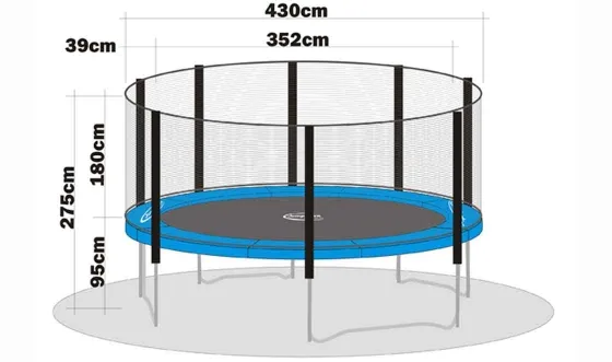 Trampolin Sicherheitsnetz MegaAir 430 ohne Stangen