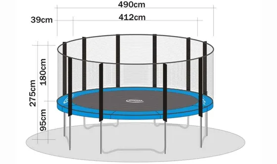 Trampolin Sicherheitsnetz MegaAir 490 ohne Stangen